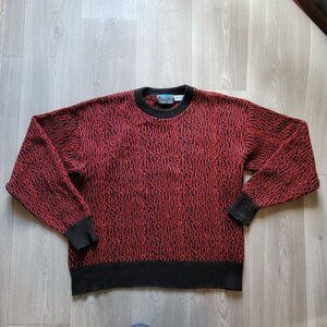 Timber Valley Red & Black Wool Blend Sweater XL